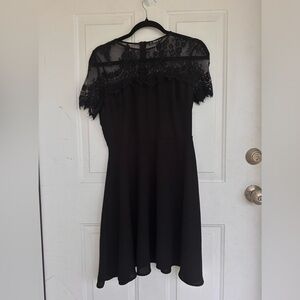 SHEIN black top laced dress flowy bottom Size S